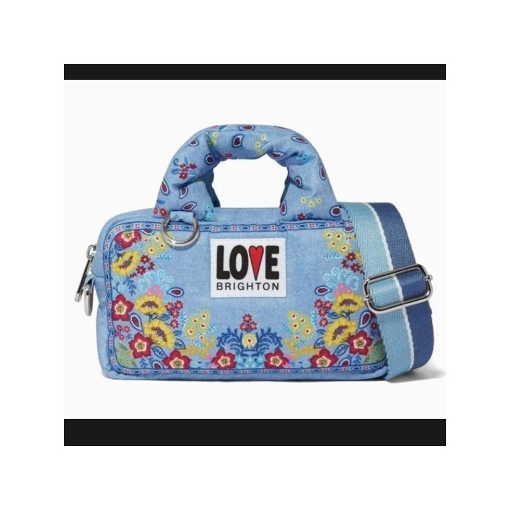 Brighton Bandana Love Girly Crossbody Bag Puffy Handles Adjustable Strap